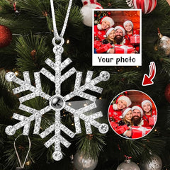 Photo Ornament Christmas Picture Ornament with Custom Photo Projection for Tree Hanging Xmas Gifts