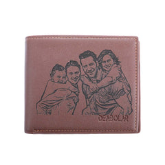 Gift For Him | Personalized Photo Leather Card Hold Wallet for Men