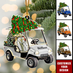 Personalized Golf Cart Acrylic Ornament, Christmas Gift For Golfer