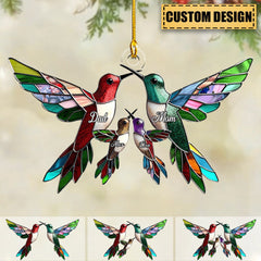 Family Members Christmas Hummingbird Together Personalized Acrylic Ornament