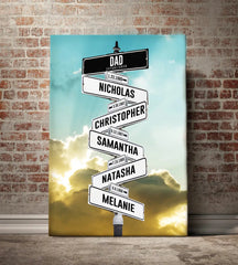 Personalized Kids Birth Date + Name Street Sign Canvas Wall Art