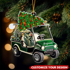 Personalized Golf Cart Acrylic Ornament, Christmas Gift For Golfer