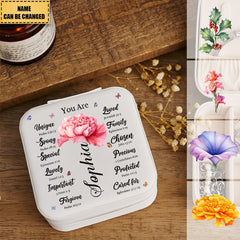 God Says You Are Custom Birth Flower - Personalized Jewelry Box