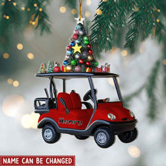 Golf Cart Rides And Good Vibes Personalized Name Shaped Christmas Ornament