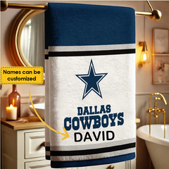 Personalized NFL Team Bath Towel – Custom Name Gift for Football Fans