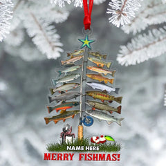 Angeln Merry Fishmas personalisierte Weihnachtsverzierung