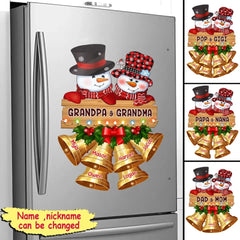 Customized Snowman Papa Nana Family Christmas Gift Xmas Sticker and Fridge Magnet Decal