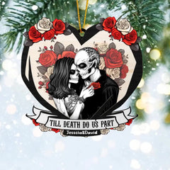 Til Death Do Us Part Paar Totenkopf – personalisiertes, individuell geformtes Holzornament