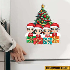 Enkelkinder unter dem Weihnachtsbaum – personalisierter individueller Aufkleber – Weihnachtsgeschenk für Oma