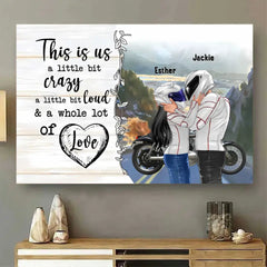 „This Is Us A Little Bit Crazy“ personalisierter Posterdruck, Sport-Biker-Paar-Geschenk