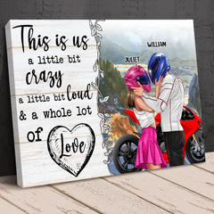 „This Is Us A Little Bit Crazy“ personalisierter Posterdruck, Sport-Biker-Paar-Geschenk