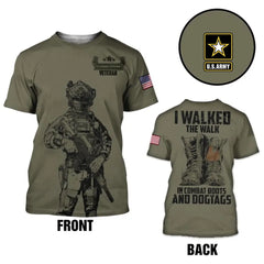 Walked The Walk, Military Custom Division - Veterans Personalized T-Shirts - Veterans Day Gifts for Dad and Grandpa