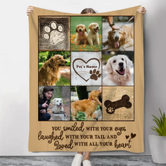 Personalized Photo Dog Blanket, Pet Loss Gifts, You Smiled With Your Eyes