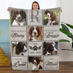 Individuelle Foto-Hunde-Gedenkdecke – Beileidsgeschenk für Haustiere