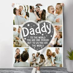 Personalisierte individuelle Decke – Geburtstag, Vatertagsgeschenk für Papa – You Are The World