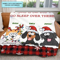 This Is Our Bed, Go Sleep Over There - Personalized Custom Blanket