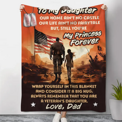 Veteran's Daughter - Personalized Blanket - 50% OFF