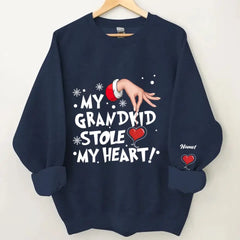 „My Grandkids Stole My Heart Grandma“ personalisiertes Weihnachts-Sweatshirt