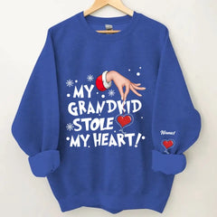 „My Grandkids Stole My Heart Grandma“ personalisiertes Weihnachts-Sweatshirt