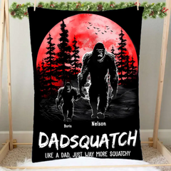 Dadsquatch, wie ein Papa, einfach viel mehr Squatchy – personalisierte Decke 