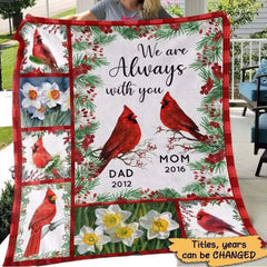 Cardinals Always With You Holly Branch personalisierte Fleecedecke 