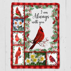 Cardinals Always With You Holly Branch personalisierte Fleecedecke 