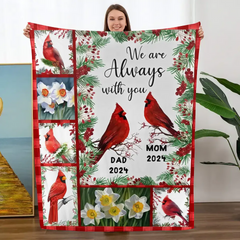 Cardinals Always With You Holly Branch personalisierte Fleecedecke 