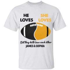 American-Football-Fans lieben sich – personalisiertes Shirt – Hoodie – Sweatshirt-Geschenk für Paare