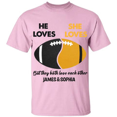 American-Football-Fans lieben sich – personalisiertes Shirt – Hoodie – Sweatshirt-Geschenk für Paare