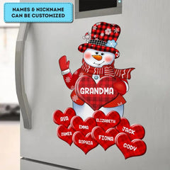 Weihnachts-Oma-Herzen – personalisierter individueller Aufkleber – Weihnachts-, Wintergeschenk für Oma, Mama