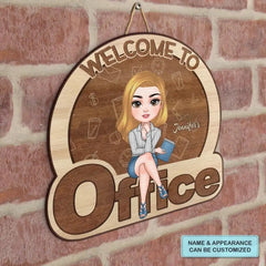 Welcome To My Office - Personalized Door Sign - Gift For Office Staff