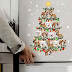 Personalisierter Weihnachtsbaum-Aufkleber mit Foto Ihres Hundes und Ihrer Katze