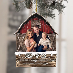 Das ist uns eine ganze Menge Liebe – individuelles Foto-Glimmer-Ornament – ​​Weihnachten, Geburtstagsgeschenk für Familienmitglieder, Ehemann, Ehefrau