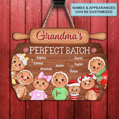 Grandma's Perfect Batch – personalisiertes individuelles Türschild – Weihnachtsgeschenk für Oma, Familienmitglieder