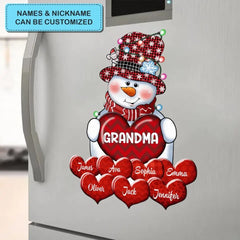 Oma Schneemanns Lieblinge – personalisierter individueller Aufkleber – Weihnachtsgeschenk für Oma