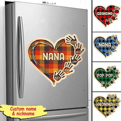 Grandma Mom Heart Hand Print Personalized Decal & Fridge Magnet Decal