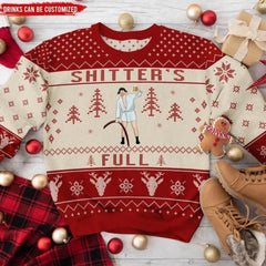 Sh*tter's Full Ugly Christmas Sweater – Personalisierter Wollpullover, All-Over-Print-Sweatshirt