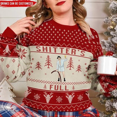 Sh*tter's Full Ugly Christmas Sweater – Personalisierter Wollpullover, All-Over-Print-Sweatshirt