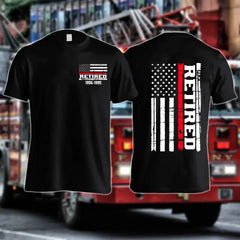 Personalisiertes US-Feuerwehrmann-T-Shirt im Ruhestand, 2D-gedruckt