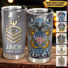 Personalized Military Retired Veteran Tumbler