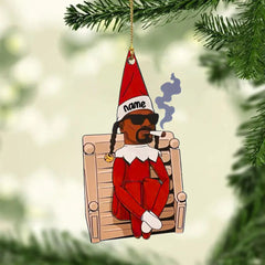 Personalisierter Snoop on a Stoop Elf Ornament, Geschenk für Fans, Weihnachtsgeschenk