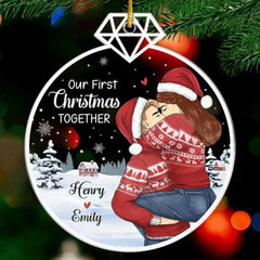 Our First Christmas Together - Couple Personalized Custom Ornament - Acrylic Custom Shaped - Christmas Gift For Husband Wife, Anniversary