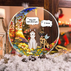 Personalisiertes Gedenk-Hunde-Acryl-Ornament – ​​bis zu 4 Hunde – Gedenk-Geschenkidee für Hundeliebhaber