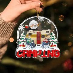 Rvs Weihnachts-Camping-Familie – personalisiertes Acryl-Ornament, Ornament-Geschenk für Camping-Liebhaber