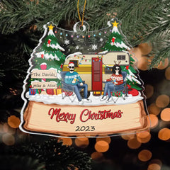 Camping Family - Personalized Acrylic Ornament, Gift For Camping Lover