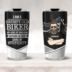 Personalisierter „I Am A Grumpy Old Biker“-Becher bedruckt