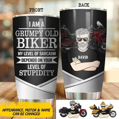 Personalisierter „I Am A Grumpy Old Biker“-Becher bedruckt