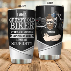 Personalisierter „I Am A Grumpy Old Biker“-Becher bedruckt