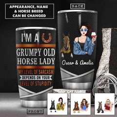 Personalisierter Becher „I Am A Grumpy Old Horse Lady“, bedruckt