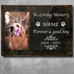 In Loving Memory Metal Memorial Yard Sign, Pet Loss Gifts, Forever A Good Boy Pet Memorial Signs